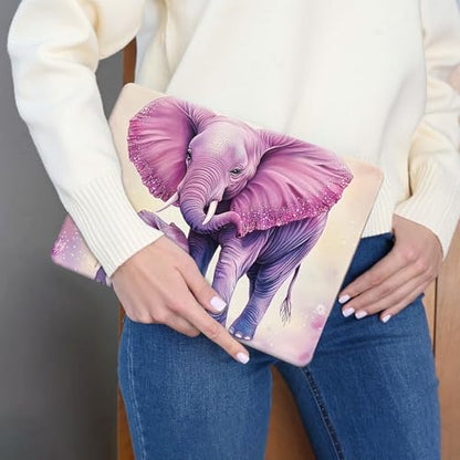 15.6 Inch Laptop Skin Sticker, Reusable Vinyl Cover Protector with 2 Wrist Pad Skins, Removable Waterproof Scratch-Resistant for 12-15.6 Inch Laptop Notebook,Adult and Baby Elephant - color: Adult And Baby Elephant