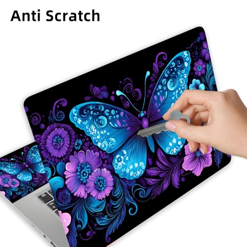 Aesthetic Laptop Skin Cover,12-15.6 Inch Universal Vinyl Sticker Decal,Waterproof Scratch-Resistant Notebook Wrap,Removable Residue-Free Protector,Butterfly Floral - color: Butterfly Floral