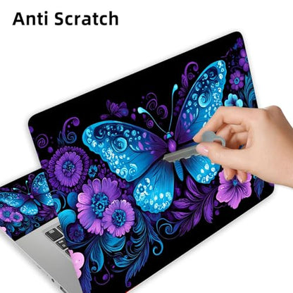 Aesthetic Laptop Skin Cover,12-15.6 Inch Universal Vinyl Sticker Decal,Waterproof Scratch-Resistant Notebook Wrap,Removable Residue-Free Protector,Butterfly Floral - color: Butterfly Floral