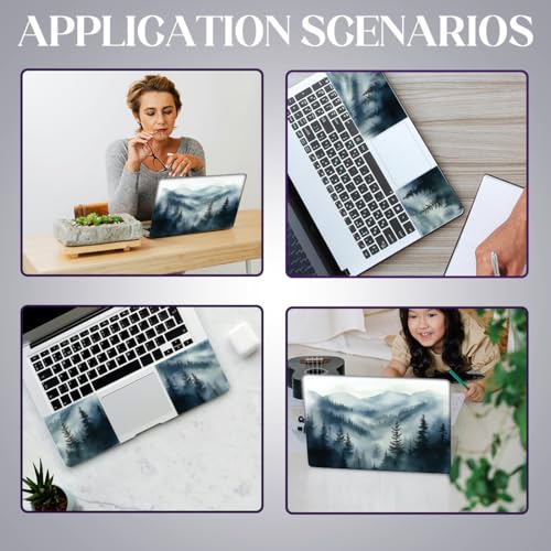 SUPERDANT Laptop Skin Sticker Foggy Forest Laptop Decals Personalized Universal Notebook Computer Wrap Vinyl Skin Stickers Cover Art Decal Removable 12-15.6 Inch Waterproof Scratch-Resistant Gifts - style: Foggy Forest