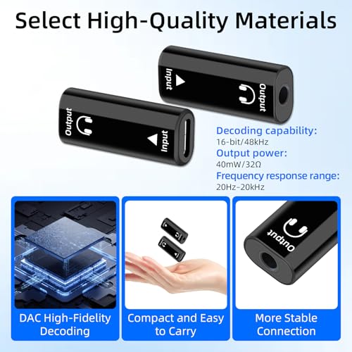 GELRHONR USB C to 3.5mm Audio Adapter, Type C Female to 1/8 "TRRS Female Headphone Jack Adapter,16Bit/48Khz High Fidelity Audio Converter for Headsets, Laptop, Phone 2Pack (USB C F to 3.5mm F) - style: USB C F to 3.5mm F