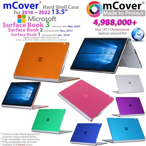 mCover Case Compatible for 2016~2022 13.5" Microsoft Surface Book 1/2 / 3 with Detachable Tablet Display ONLY (NOT Fitting Cheaper Surface Laptop Models) - Black - color: Black