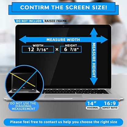 PYS Laptop Privacy Screen Shield 14 Inch, Privacy Screen Protector for 14In Laptop 16:9 Aspect Ratio,Anti Glare/Blue Light/Scratch Compatible with Lenovo/HP Envy/Dell/Acer/Samsung/Asus/Toshiba - size: 14-inch (16:9)