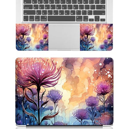 12.1 13 13.3 14 15.4 15.6 Inch Laptop Skin Decal, Laptop Skins Stickers Decals for Notebook PC, Universal Reusable Vinyl Laptop Cover Sticker, Waterproof Art Protector I Blossom Purple Flower - color: Blossom Purple Flower