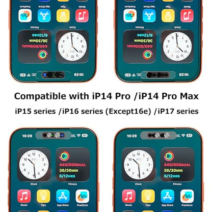 3 Pack Ultra Thin Front Camera Privacy Cover for iPhone | For iPhone 14/15/16/17 Pro Pro Max, thin clear adhesive slider, full Face ID access, anti-spy anti-scratch, 2 Black 1 Silver