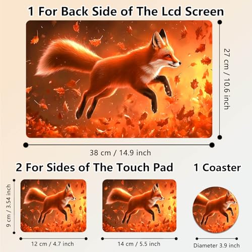 Laptop Skin Sticker Decal 15.6 Inch,12 13 13.3 14 15 15.6 in Laptop Netbook Skins for Notebook,Art Decal Removable Waterproof Scratch Resistant,Universal Vinyl Cover,Autumn Fox Red - color: Autumn Fox Red