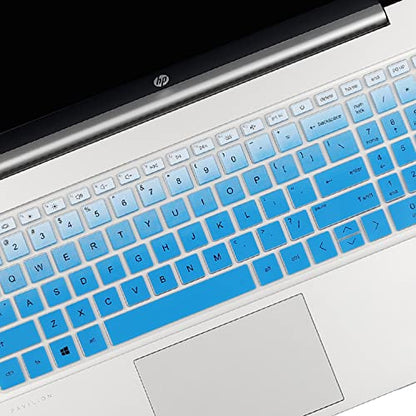 Keyboard Cover for 15.6 HP Pavilion 15-eg 15t-eg 15-eh 15-eg2073cl 15t-eg100/eg000 15-eg1053cl 15-eg0050wm 15-eg2053cl 15z-eh100 15-eg1073cl 15-eg2055cl 15-eg2097nr 15-eg0025nr 15-eg0165st 15-eg0167st - color: GradualBlue