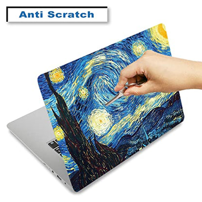 Laptop Vinyl Skin Sticker Decal, 12" 13" 13.3" 14" 15" 15.4" 15.6" Laptop | Skin Sticker Cover Art Protector Notebook PC (2 Wrist Pad Skins Included), Waterproof Removable, Van Gogh Starry Night - color: Van Gogh Starry Night