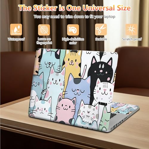10 inch Laptop Sleeve with Laptop Skin Sticker Set – Slim Protective Case with Smooth Zipper, Lightweight Tablet & Notebook Sleeve for Travel & Daily Carry, Cat Family - color: Cat Family, size: 10 inch