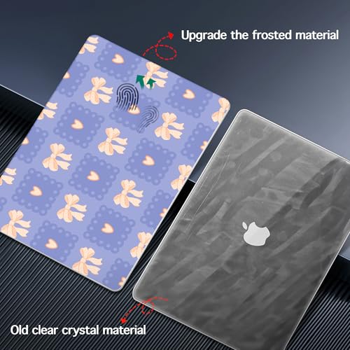 for 2026 MacBook Air 13-inch Laptop Case M5 2026 M4 2025 M3 2024 M2 2022 Release Model A3449 A3240 A3113 A2681, Hard Shell Cover for MacBook Air 13.6 inch, Heart & Cockett Bow - color: Heart & Cockett Bow