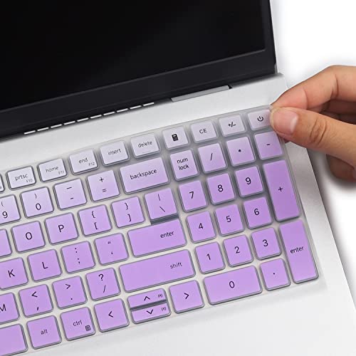 Keyboard Cover for Dell 15 Laptop DC15250 DC15255 15.6, Dell Inspiron 15 3510 3511 3515 3525 3530 3535 5510 5515 5518 7510 15.6, Vostro 3510 3520 3530 5510 5515 15.6, Latitude 3520/Inspiron 7610 - color: GradualPurlple