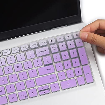 Keyboard Cover for Dell 15 Laptop DC15250 DC15255 15.6, Dell Inspiron 15 3510 3511 3515 3525 3530 3535 5510 5515 5518 7510 15.6, Vostro 3510 3520 3530 5510 5515 15.6, Latitude 3520/Inspiron 7610 - color: GradualPurlple