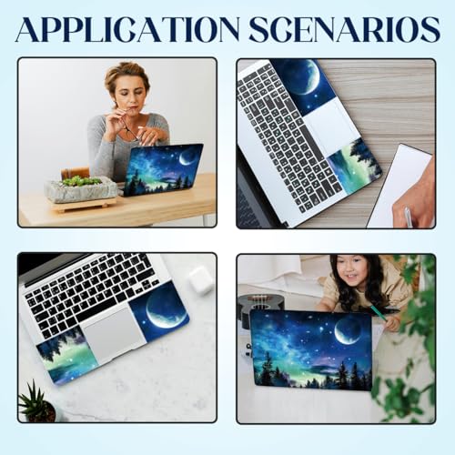 SUPERDANT Night Sky Moon Universal Laptop Skin Sticker Decal Fits 12 13 13.3 14 15 to 15.6 Inch Laptops Vinyl Removable Waterproof Notebook Protector Cover - style: Moon Night Sky