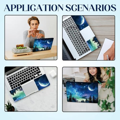 SUPERDANT Night Sky Moon Universal Laptop Skin Sticker Decal Fits 12 13 13.3 14 15 to 15.6 Inch Laptops Vinyl Removable Waterproof Notebook Protector Cover - style: Moon Night Sky