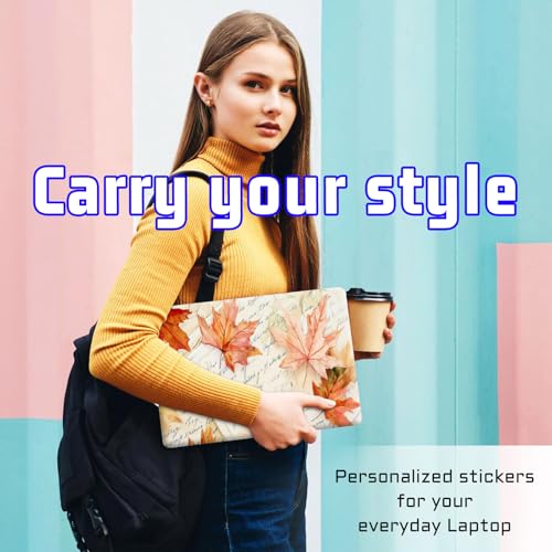 Universal Laptop Skin Sticker Decal, Compatible with MacBook HP Dell Lenovo 12"-15.6", Reusable Vinyl Notebook Cover 3PCS Set, High-Recognition Film-Autumn Maple Leaf - color: Autumn Maple Leaf