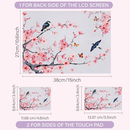 CREATCABIN Laptop Skin Sticker Decal PVC Vinyl Quote Sticker Notebook Art Decal PC Art Personalized Protector Waterproof Scratchproof Laptop Skin for 12.1 13 13.3 .6 14 15 15.3 16 Inch Flower Bird - style: Flower, Bird