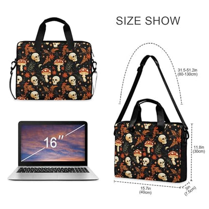 MNSRUU Laptop Bag for 15.6 inch Black Gothic Bats - color: Skull I13413