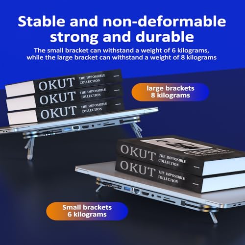 USB C Laptop Docking Station Stand, USB-C Hub 7 in 1 Multiport Adapter with 4K HDMI, Gigabit Ethernet, USB A 3.0, PD 100W Charge, Universal Docking Stations for MacBook Pro/Air/Dell/HP/Surface/Lenovo