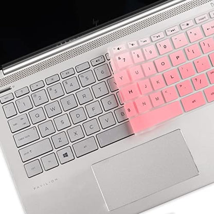 Keyboard Cover for HP Pavilion x360 14 & HP Laptop 14-dk 14m-dh 14-dq 14-fq 14-cd/ce/cf 14-dq0052dx 14-dq6014dx 14-dq0760dx 14-dq0040nr 14-fq0013dx 14-cf2112wm 14-dk0002dx 14m-dh0003dx 14m-cd0003dx - color: Gradual Pink