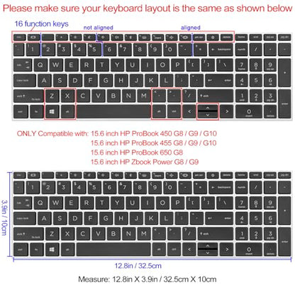 Keyboard Cover for 15.6" HP ProBook 450 G8 G9 G10 / ProBook 455 G8 G9 G10 /ProBook 650 G8/HP Zbook Power G8 G9, Cute Keyboard Skin, Sakura - color: Sakura