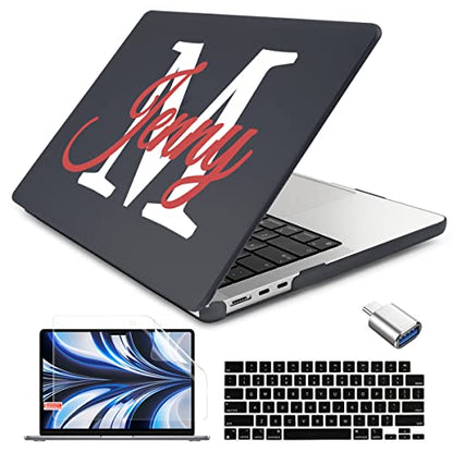 Batianda Customized Case for MacBook Air 13.6" M2-M5 Chip,Personalized Text | 4-in-1 set with personalized name motto design, slim hard shell protection for designers, students,women and girls - color: Customized personalized name