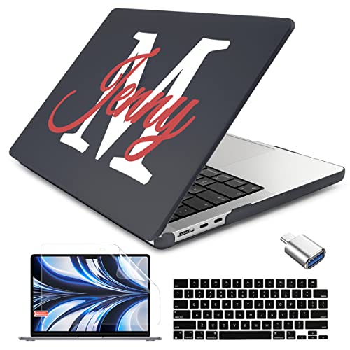 Batianda Customized Case for MacBook Air 13.6" M2-M5 Chip,Personalized Text | 4-in-1 set with personalized name motto design, slim hard shell protection for designers, students,women and girls - color: Customized personalized name