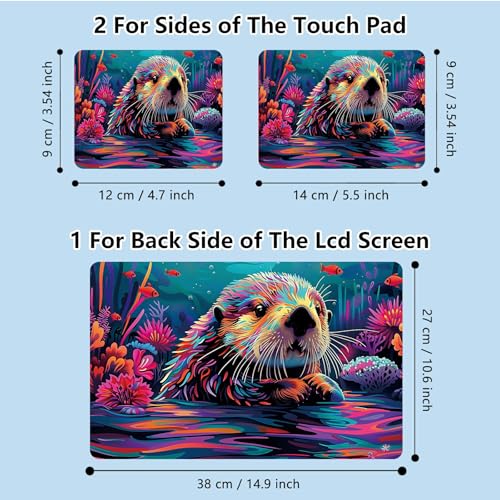 Universal Laptop Skin Sticker with 2 Wrist Pad Skins, Waterproof Scratch Resistant Vinyl Laptop Cover Decal, Cut to Fit for 11–15.6 Inch MacBook HP Dell Lenovo, Bank Beaver - color: Bank Beaver