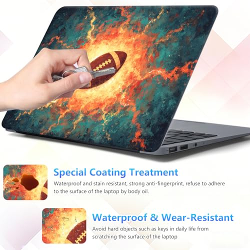 Laptop Skin Sticker Decal 15-15.6 Inch with Cute Mouse Pad, Universal Reusable Vinyl Sticker for 12.1 13 13.3 14 15.4 Inch Netbook and Notebook PC, Fiery Football - color: Fiery Football