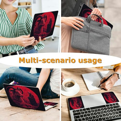 Universal Laptop Skin Sticker with 2 Wrist Pad Decals, 3-Piece Removable Vinyl Laptop Cover, Skull Sheep Waterproof Anti-Scratch, Easy-Trim Fit for 13.3" 14" 15.6" Laptops - color: Skull Sheep