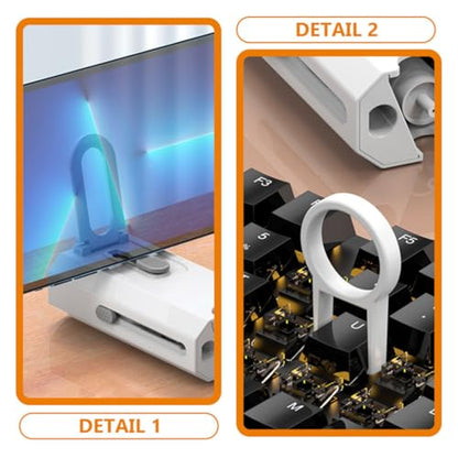 Multifunctional Cleaning Kit for Headset and Laptop with Keyboard Screen Brush, Microfiber Cloth, and Sponge Convenient Electronic Device Cleaning Tool to Prolong Device Lifespan