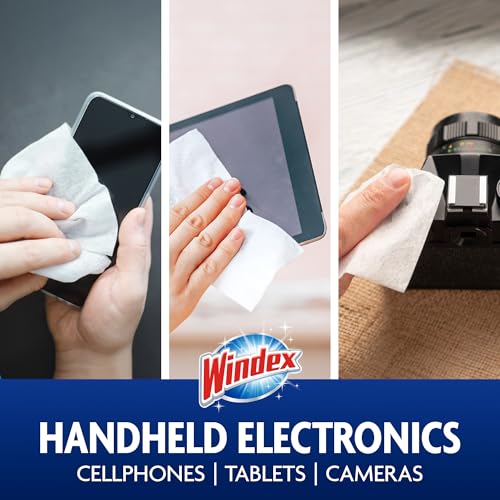 Windex Electronic Cleaning Wipes, Pre-Moistened Screen Wipes for TVs, Phones, and Other Electronics, Resealable for a Freshness Lock, 25 Count (Pack of 3) - size: 25 Count (Pack of 3)
