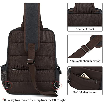 mygreen Canvas Cross Body Messenger Bag Shoulder Sling Backpack Travel Rucksack - color: Coffee-xl, size: X-Large