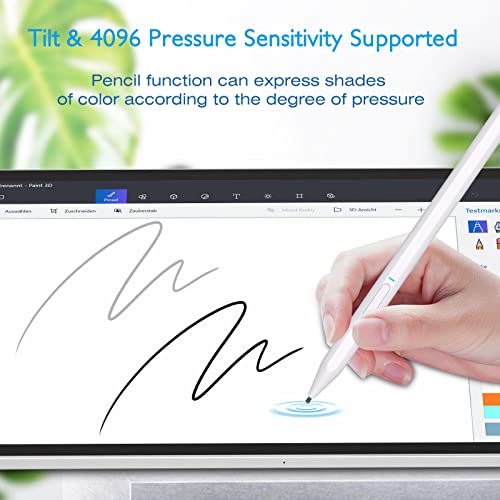Surface Stylus Pen Digital Pen for Microsoft Surface Pro X/9/8/7/6/5/4/3/Surface Laptop 5/4/3/2/1 Surface go 3/2/1 Book 2/1 Studio Magnet 4096 Pressure Palm Rejection Rechargeable Stylus Pen - color: White