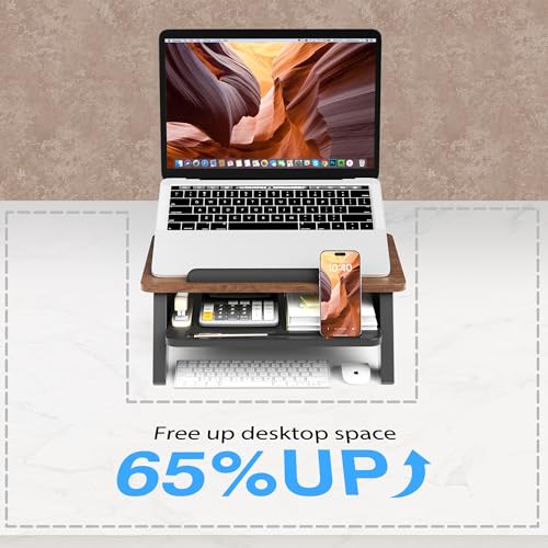 AFOOYO 2-Tier Laptop Stand,Adjustable Riser,Desk Organizer Accessories Ventilated Cooling Ergonomic Computer Holder 10-15.6" Notebook,Desktop Storage Compatible with MacBook,Dell,HP,Lenovo - size: Short