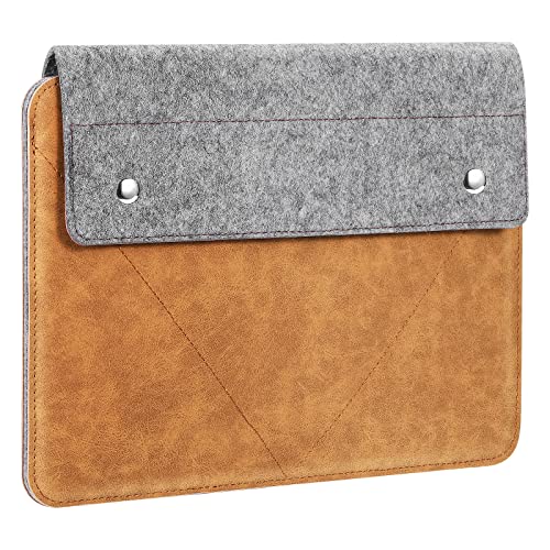 MoKo 9-11 Inch Tablet Sleeve Bag with Slim Design | Fits iPad Air 11-inch M2, iPad Pro 11-inch M4, iPad Air 5/4 10.9, iPad 9/8th 10.2 and iPad 10th 10.9, Gray & Brown - size: 9-11 Inch