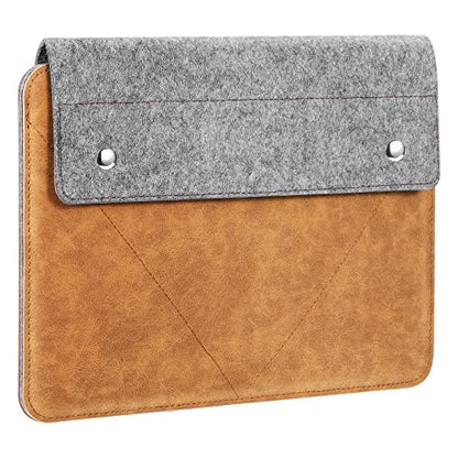 MoKo 9-11 Inch Tablet Sleeve Bag with Slim Design | Fits iPad Air 11-inch M2, iPad Pro 11-inch M4, iPad Air 5/4 10.9, iPad 9/8th 10.2 and iPad 10th 10.9, Gray & Brown - size: 9-11 Inch