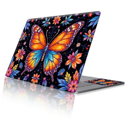 Reusable Universal Laptop Skin Sticker, Cut to Fit for 11.6–15.6 Inch Laptops, Waterproof Protective Film, No-Residue - Rainbow Butterfly - color: Rainbow Butterfly