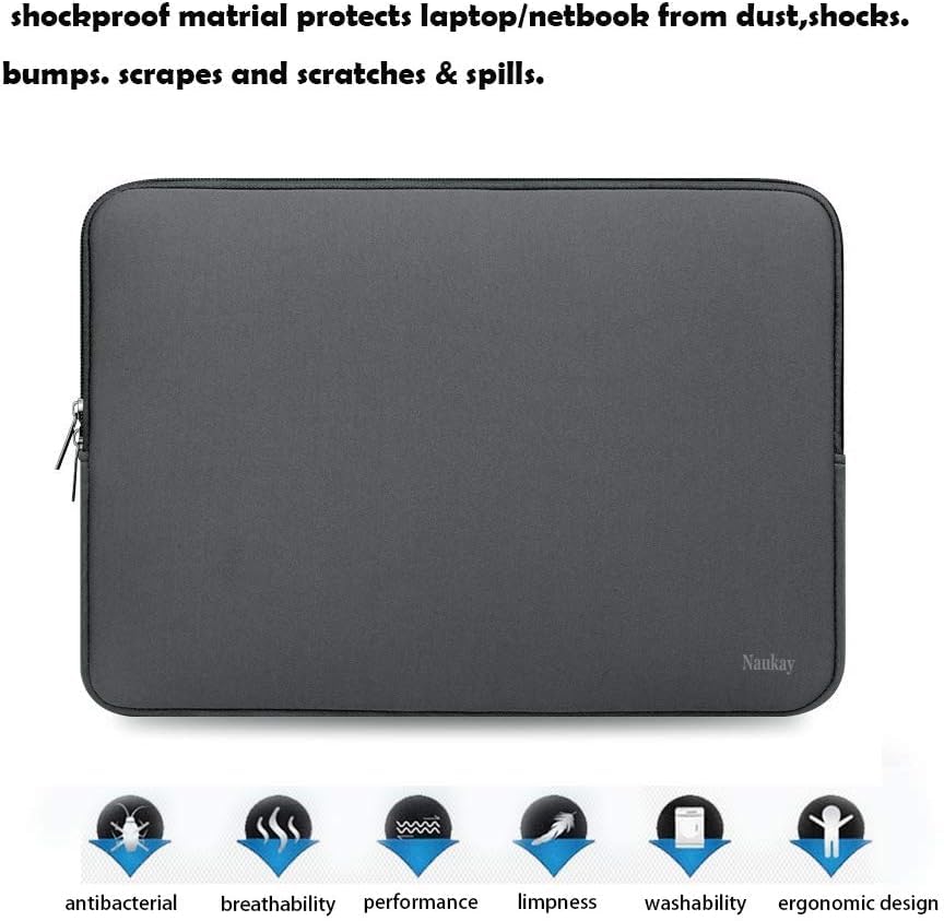 Laptop Sleeve Case 14 Inch, Resistant Neoprene Laptop Cover/Notebook Computer Pocket Case/Tablet Briefcase Carrying Bag for 14 inch HP, Lenovo, Asus Notebook, Ultrabook, Grey - color: Grey, size: 14 inch