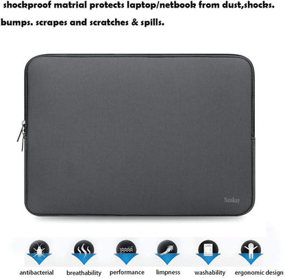 Laptop Sleeve Case 14 Inch, Resistant Neoprene Laptop Cover/Notebook Computer Pocket Case/Tablet Briefcase Carrying Bag for 14 inch HP, Lenovo, Asus Notebook, Ultrabook, Grey - color: Grey, size: 14 inch