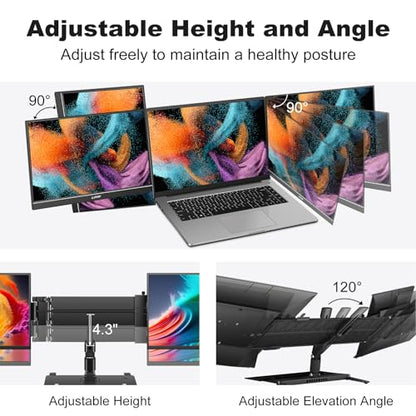 G-STORY Triple Laptop Screen Extender, 14" FHD 1080P Dual Monitor One Cable