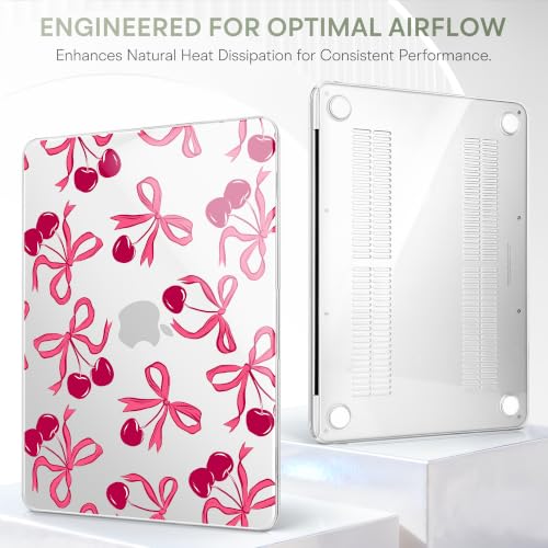 Compatible with MacBook Neo 13 inch (2026 Release A3404) (A18 Pro) with Liquid Retina Display, Printed Slim Protective Case with Screen Protector & Keybaord Cover, Red Cherries - color: Red cherries