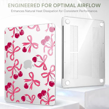 Compatible with MacBook Neo 13 inch (2026 Release A3404) (A18 Pro) with Liquid Retina Display, Printed Slim Protective Case with Screen Protector & Keybaord Cover, Red Cherries - color: Red cherries