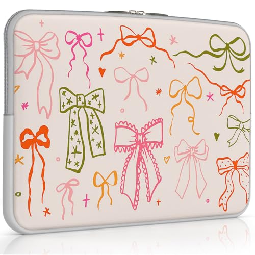 iCasso Laptop Sleeve 13 inch for MacBook Air 13-13.6 inch, Cute Laptop case for MacBook Neo/Pro 13 inch, Slim Protective Travel Carrying Case Sleeve for 14 inch Chromebook, HP, Dell, Colorful Bow - color: Colorful Bow