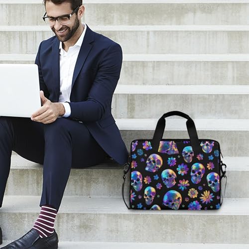 MNSRUU Laptop Bag for 15.6 inch Black Gothic Bats - color: Skull I23293