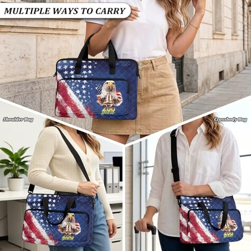 Laptop Sleeve, Laptop Cover with Adjustable Strap Computer Bag Tablet Notebook Sleeves Handbag Messenger Briefcase - color: Us 250 Years Print