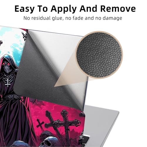 Aesthetic Laptop Skin Cover,12-15.6 Inch Universal Vinyl Sticker Decal,Waterproof Scratch-Resistant Notebook Wrap,Removable Residue-Free Protector,Grim Reaper Moon - color: Grim Reaper Moon