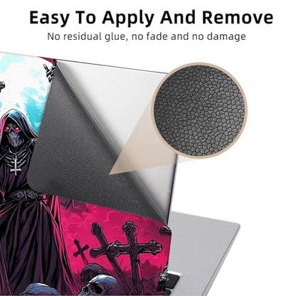 Aesthetic Laptop Skin Cover,12-15.6 Inch Universal Vinyl Sticker Decal,Waterproof Scratch-Resistant Notebook Wrap,Removable Residue-Free Protector,Grim Reaper Moon - color: Grim Reaper Moon
