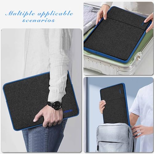 Hseok Laptop Case 13.3 14 inch Sleeve with Additional Case Compatible with MacBook Pro/Neo 14 inch M5/M4/M3/M2/M1 All Model of 13.3 Inch Mac Air/Pro, XPS 13 14 and More 13.3"-14" Notebooks,Bk-Blue - color: Black-blue