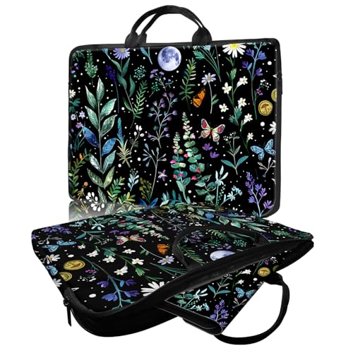 Laptop Bag,14 15 15.6 inch Laptop Case Sleeve,Computer Sleeve with Handle for Women Men,Carrying Case for MacBook,Dell,Lenovo,Notebook Computer,Green Plant Floral - color: Green Plant Floral