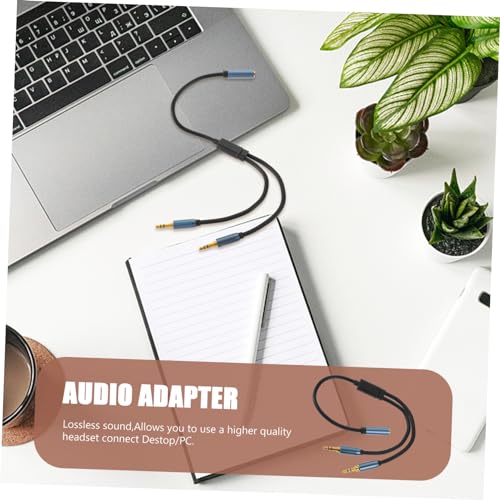 DOITOOL 3pcs Headphone Mic y Splitter Cable Adapter Compact Audio Splitter for Laptops Lightweight Dual Convertor for Headset and Microphone Use